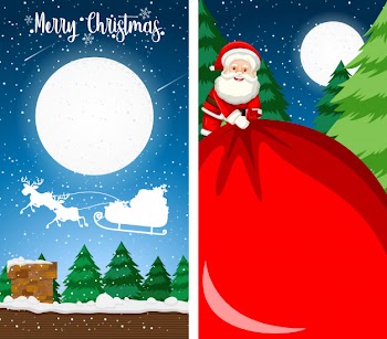 Merry christmas greeting card background vertical Free Vector