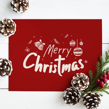 Merry christmas greeting card mockup Free Psd