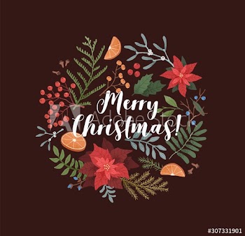 Merry Christmas greeting card template