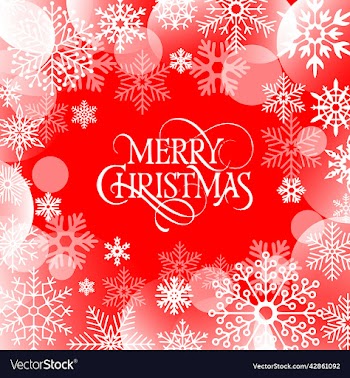 merry christmas greeting card text and snowflakes
