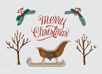 Merry Christmas hand drawn card | Free stock vector - 488835