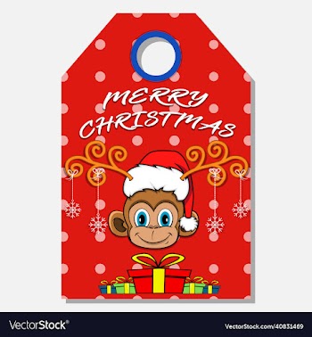 merry christmas happy new year hand drawn label