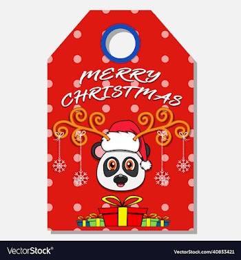 merry christmas happy new year hand drawn label