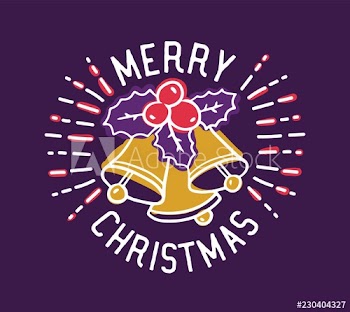 Merry Christmas inscription written with elegant calligraphic font