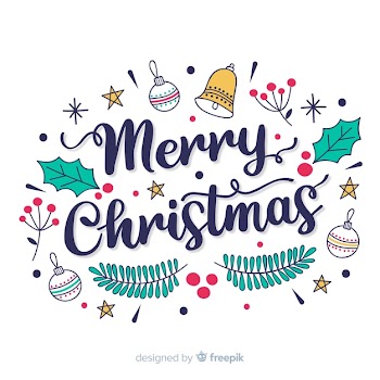 Merry christmas lettering Free Vector