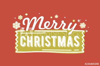 Merry Christmas lettering written with elegant calligraphic font