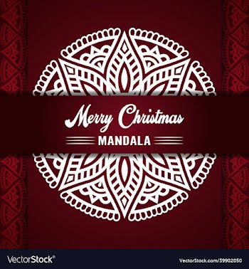 merry christmas mandala background with ornamental