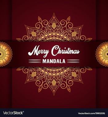 merry christmas mandala background with ornamental