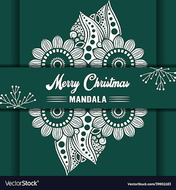 merry christmas mandala background with ornamental