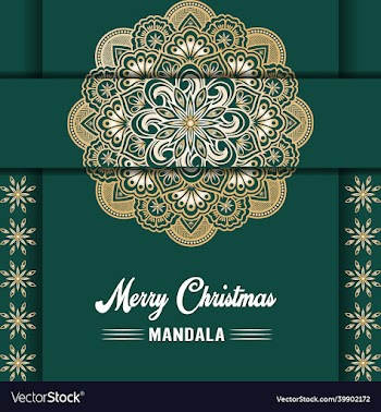 merry christmas mandala background with ornamental