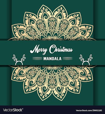 merry christmas mandala background with ornamental
