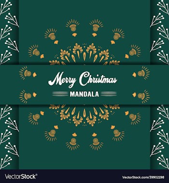 merry christmas mandala background with ornamental