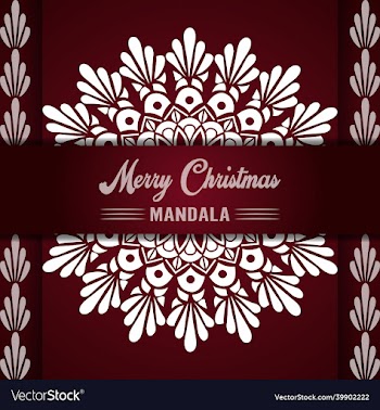 merry christmas mandala background with ornamental
