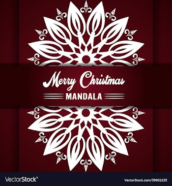 merry christmas mandala background with ornamental