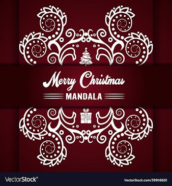 merry christmas mandala background with ornamental
