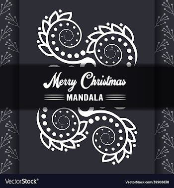 merry christmas mandala background with ornamental