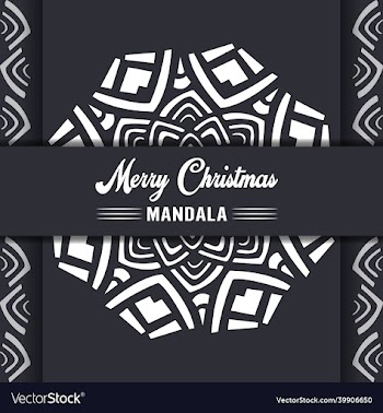 merry christmas mandala background with ornamental