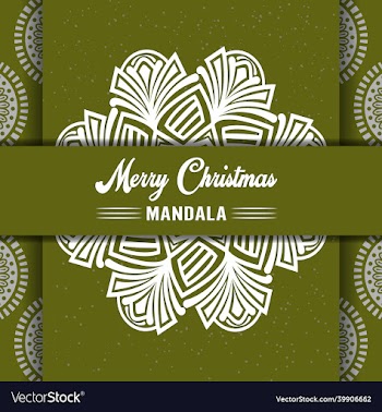 merry christmas mandala background with ornamental
