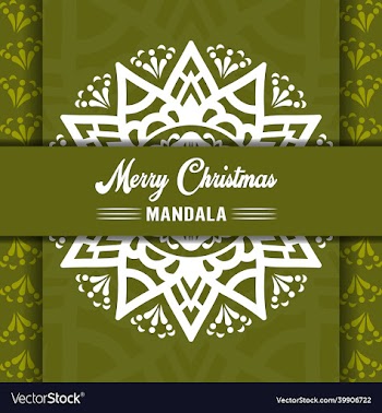 merry christmas mandala background with ornamental
