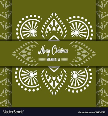 merry christmas mandala background with ornamental