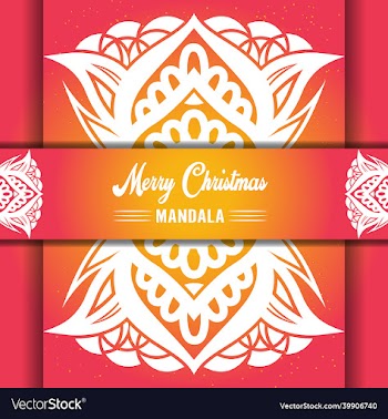 merry christmas mandala background with ornamental