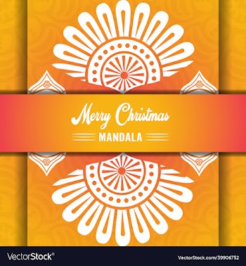 merry christmas mandala background with ornamental