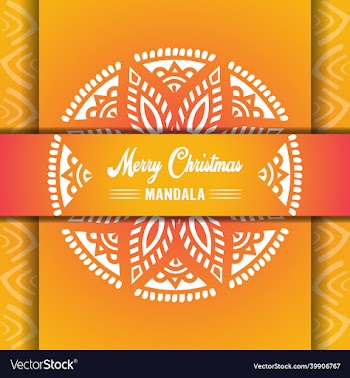 merry christmas mandala background with ornamental