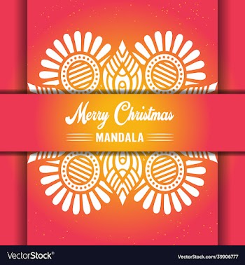 merry christmas mandala background with ornamental