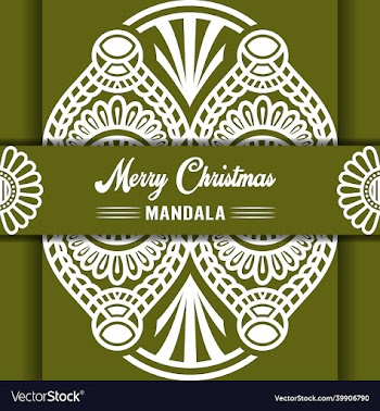 merry christmas mandala background with ornamental