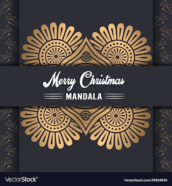 merry christmas mandala background with ornamental