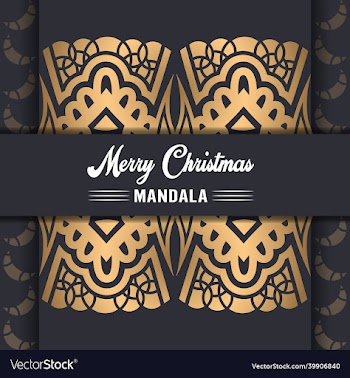 merry christmas mandala background with ornamental