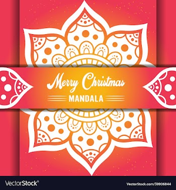 merry christmas mandala background with ornamental