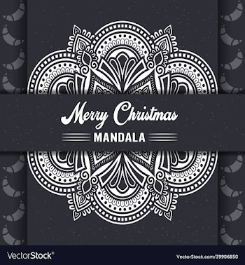 merry christmas mandala background with ornamental
