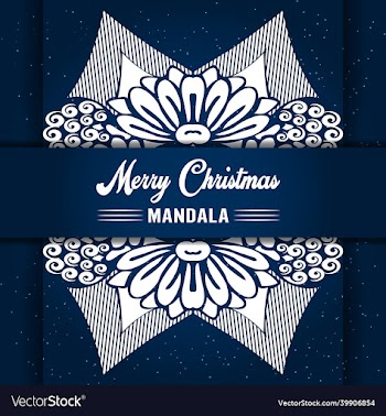 merry christmas mandala background with ornamental
