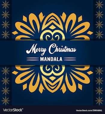 merry christmas mandala background with ornamental