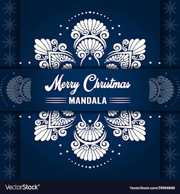 merry christmas mandala background with ornamental
