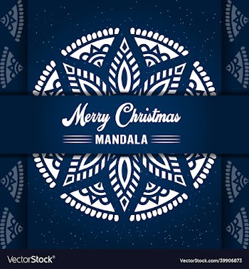 merry christmas mandala background with ornamental