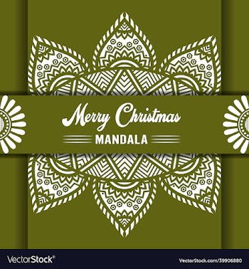 merry christmas mandala background with ornamental