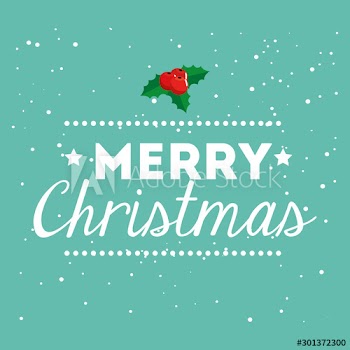 merry christmas poster with lettering design