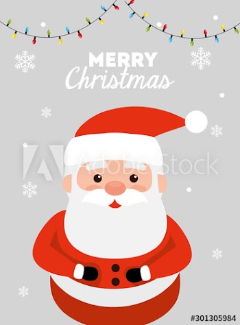 merry christmas poster with santa claus design