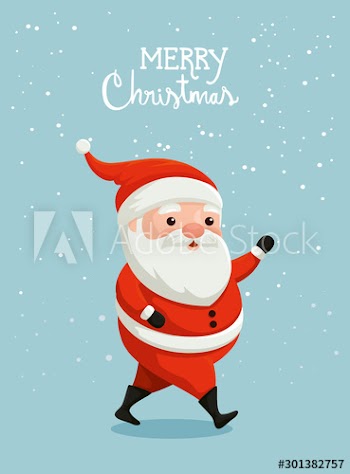 merry christmas poster with santa claus design