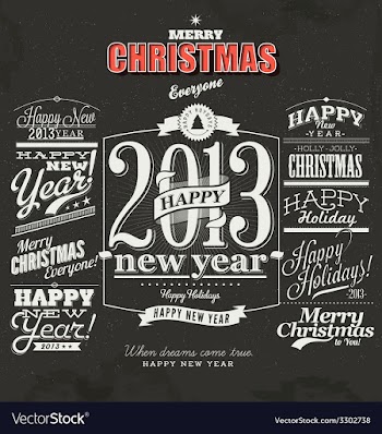 Merry Christmas sign and symbols decoration vector image