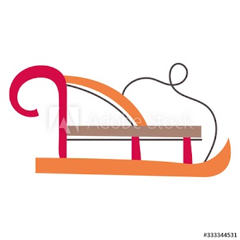 merry christmas sled carriage icon