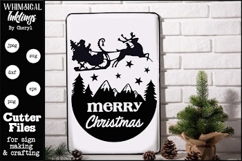 Merry Christmas Sleigh SVG
