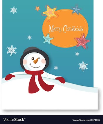 Merry christmas snow man design vector image