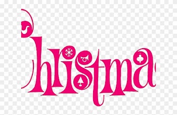Merry Christmas Text Clipart Pink - Christmas Clip Art
