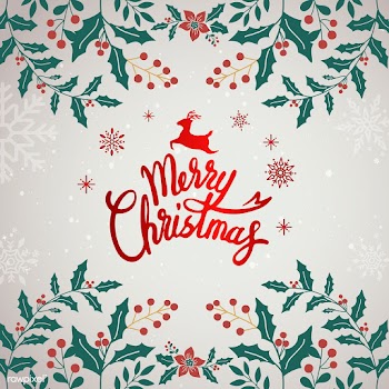 Merry Christmas typography design vector | Free stock vector - 511391
