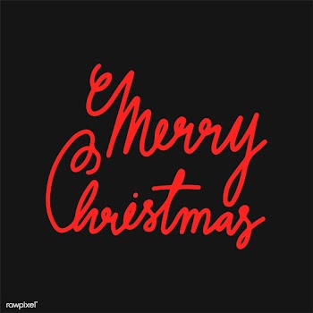 Merry Christmas typography in red | Free stock vector - 472307