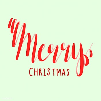 Merry Christmas typography in red | Free stock vector - 472494