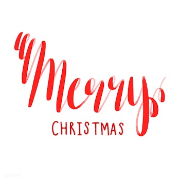 Merry Christmas typography vector in red | Free stock vector - 472351